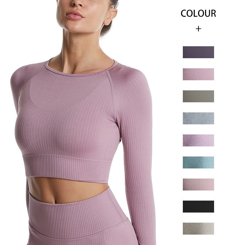 Long Sleeve Crop Top/High Waisted Leggings