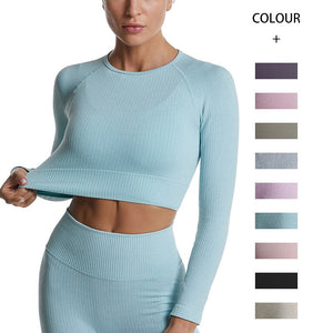 Long Sleeve Crop Top/High Waisted Leggings
