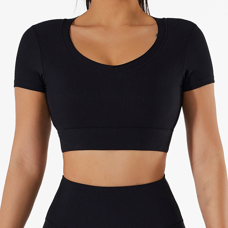 2/3/4/ Pc Legging/Shorts with Crop Top/Sports Bra Set
