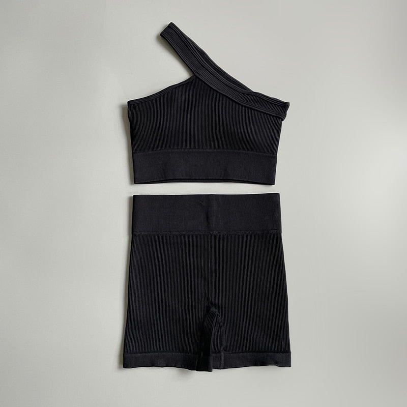2/3/4/ Pc Legging/Shorts with Crop Top/Sports Bra Set