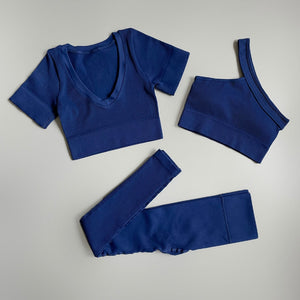 2/3/4/ Pc Legging/Shorts with Crop Top/Sports Bra Set