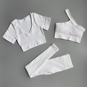 2/3/4/ Pc Legging/Shorts with Crop Top/Sports Bra Set